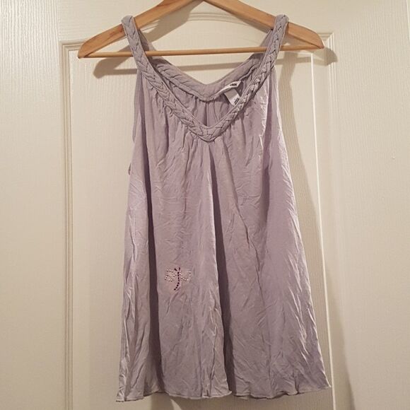 3/$20 H&M butterfly sz L grey top woman - Picture 1 of 8